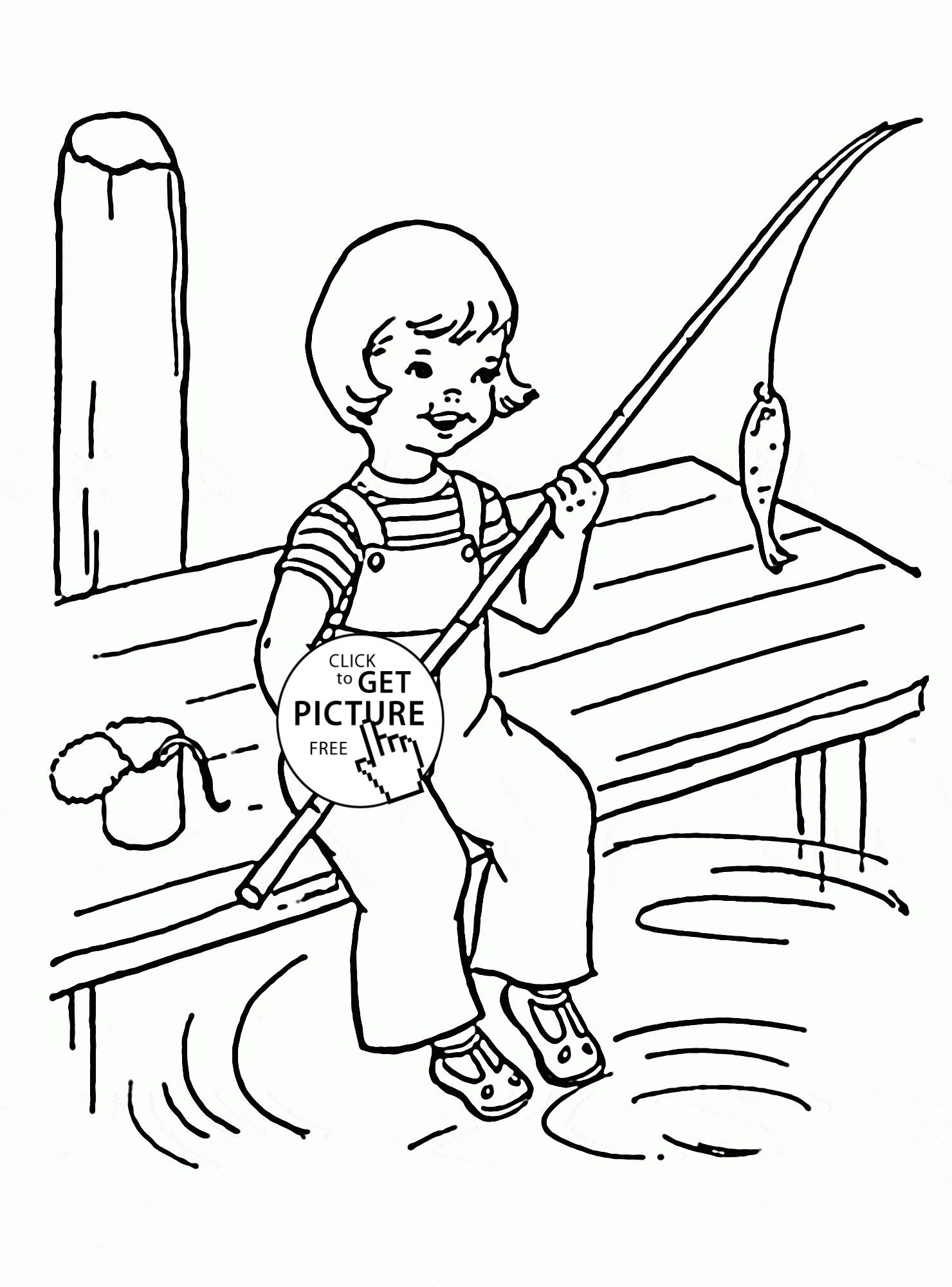 Creative Fishing Pole Coloring Pages Printable 13