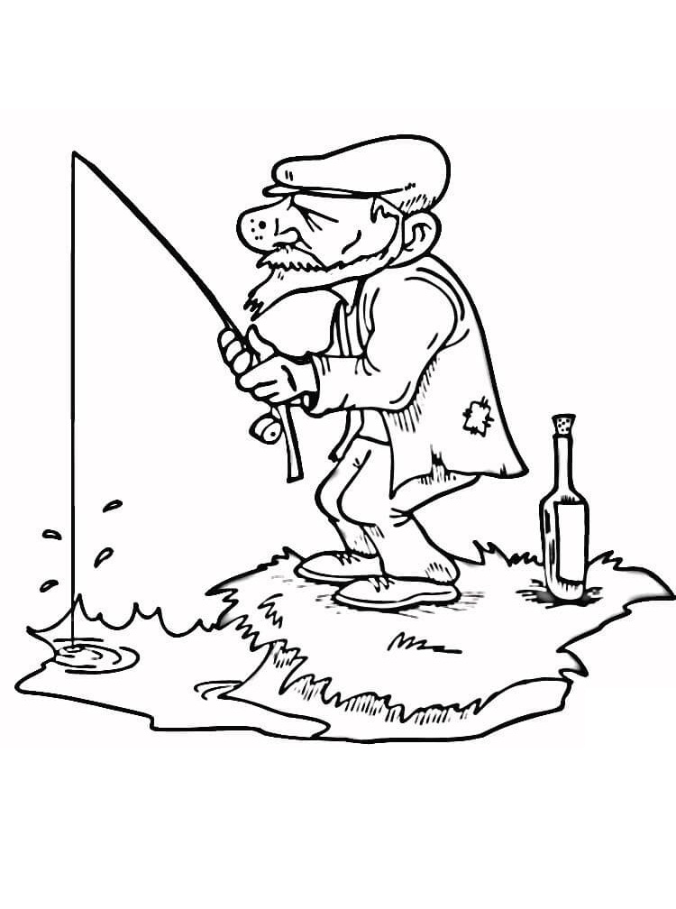 Creative Fishing Pole Coloring Pages Printable 14