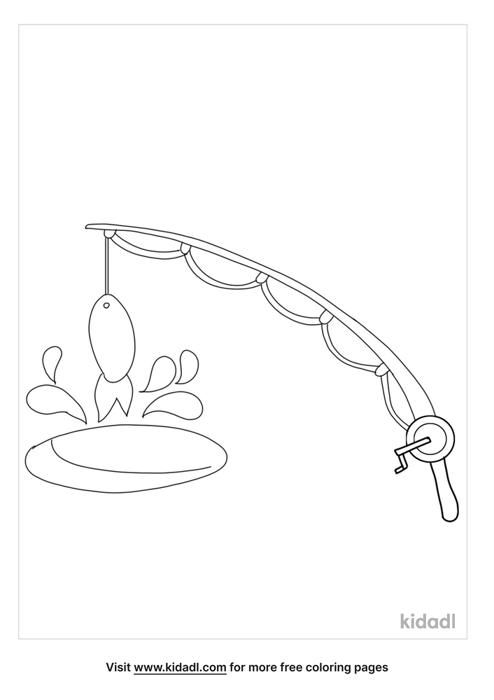 Creative Fishing Pole Coloring Pages Printable 15