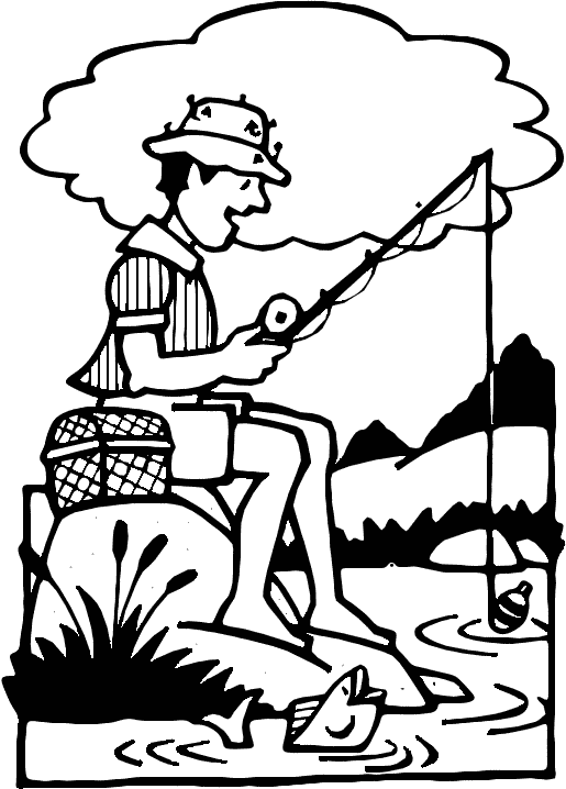 Creative Fishing Pole Coloring Pages Printable 17