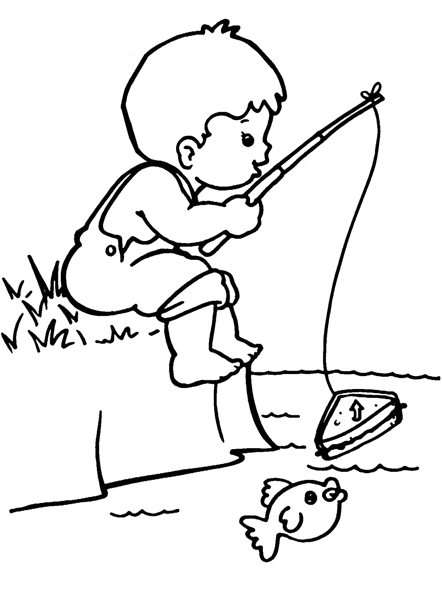 Creative Fishing Pole Coloring Pages Printable 32