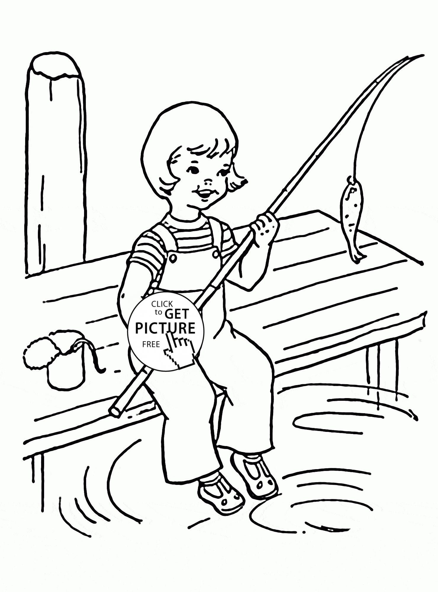 Creative Fishing Pole Coloring Pages Printable 33