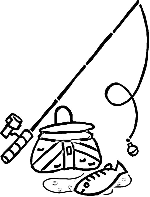 Creative Fishing Pole Coloring Pages Printable 7