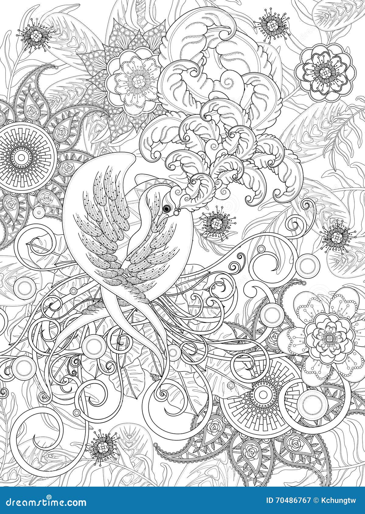 Elegant Bird Coloring Pages Printable 20