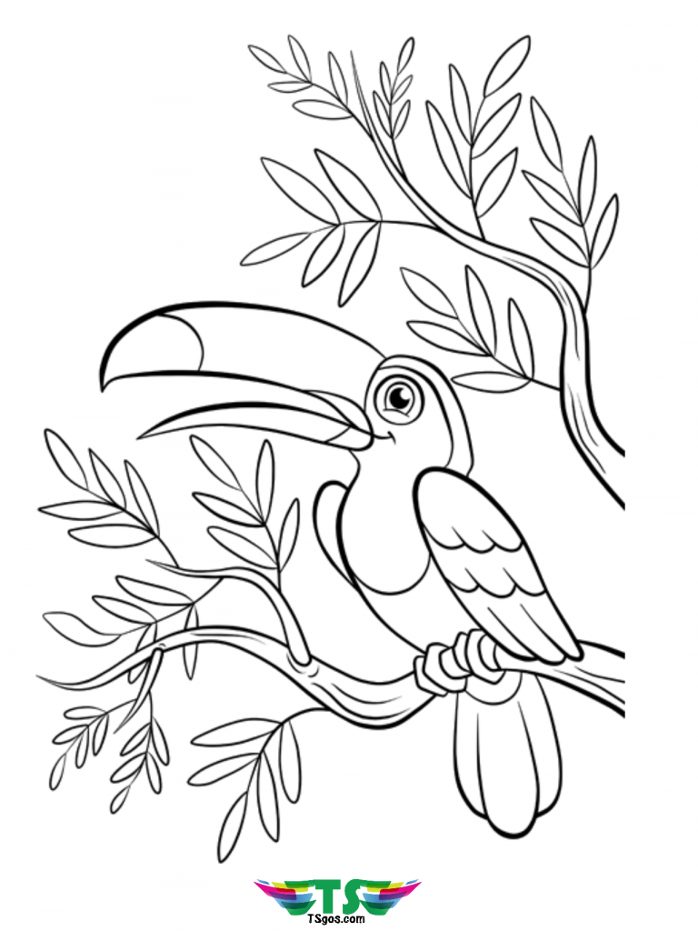 Elegant Bird Coloring Pages Printable 28