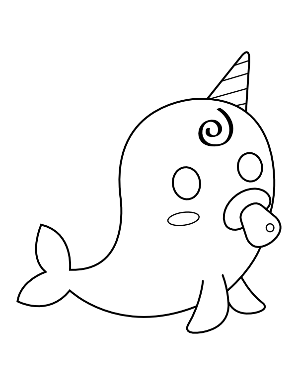 Fantastic Narwhal Coloring Pages Printable 10