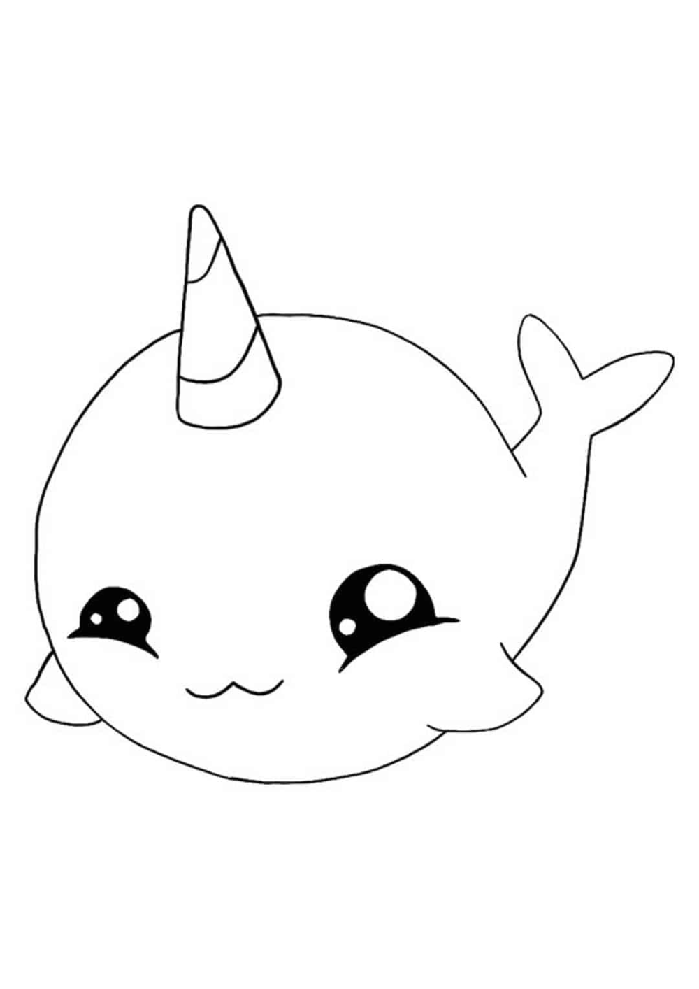 Fantastic Narwhal Coloring Pages Printable 12