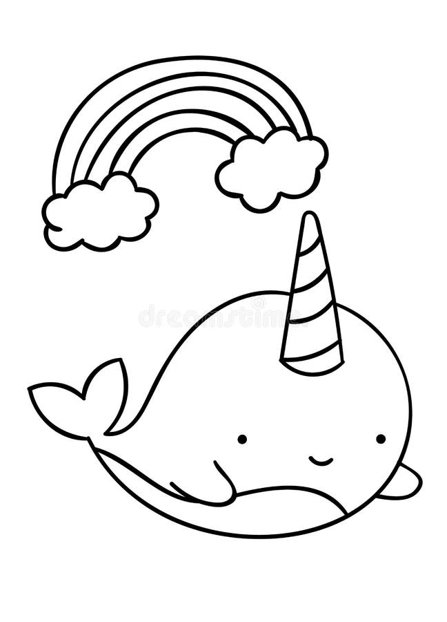 Fantastic Narwhal Coloring Pages Printable 15