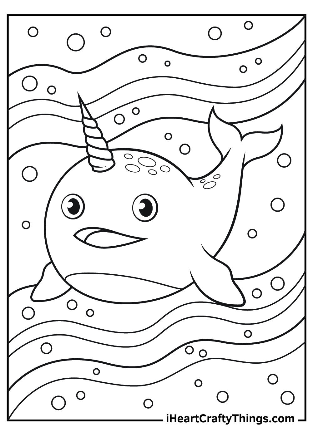 Fantastic Narwhal Coloring Pages Printable 24