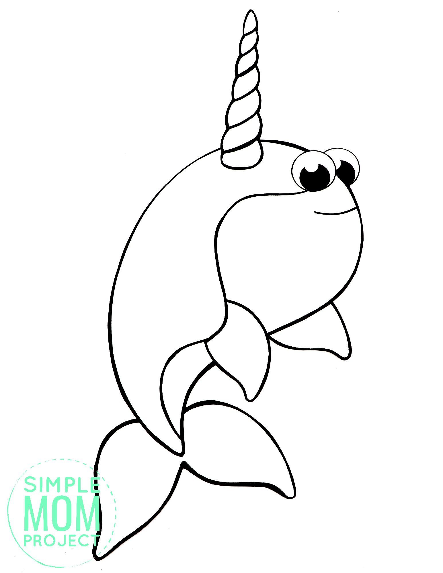 Fantastic Narwhal Coloring Pages Printable 27