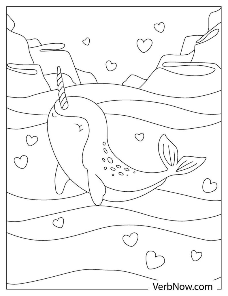 Fantastic Narwhal Coloring Pages Printable 34