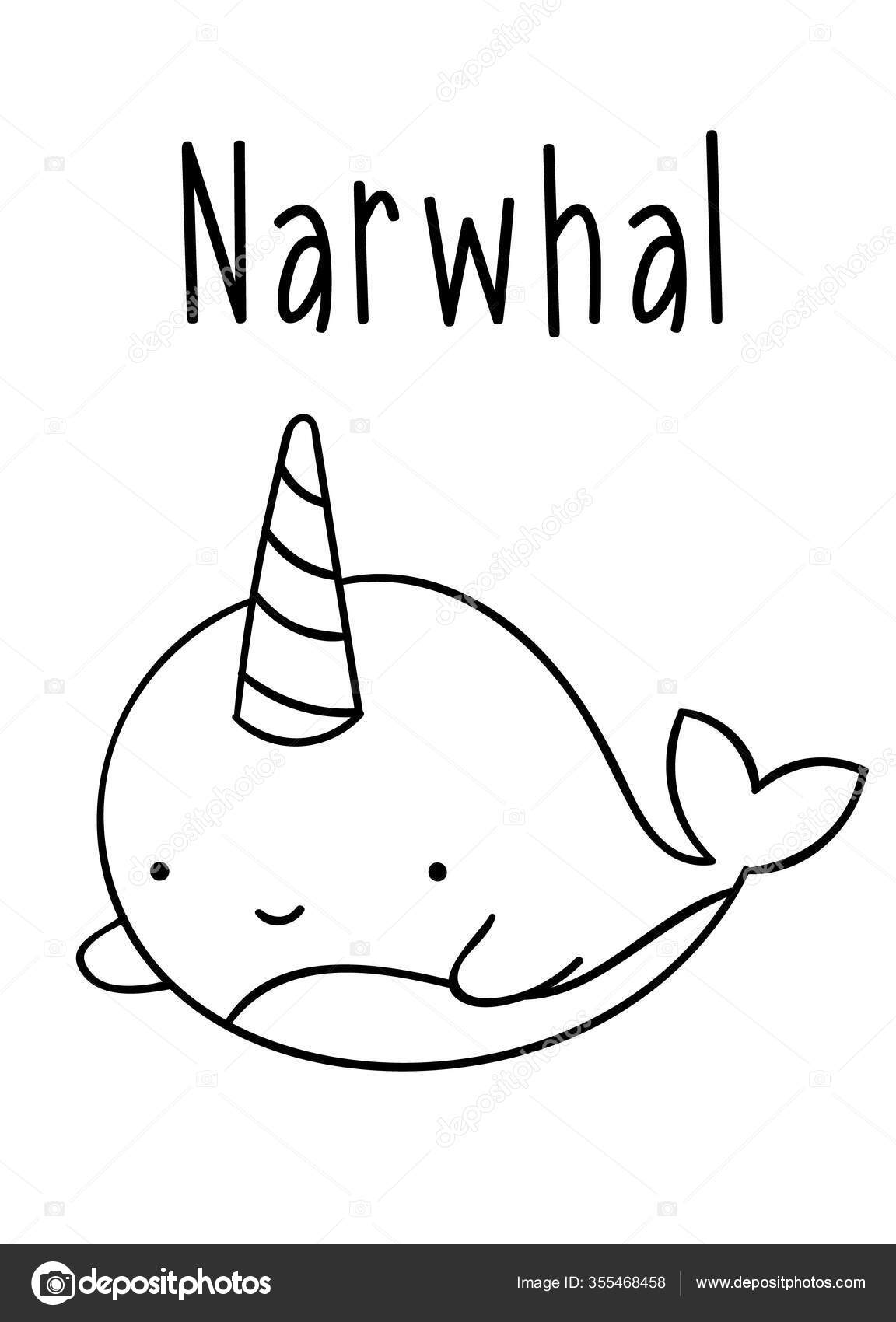 Fantastic Narwhal Coloring Pages Printable 8