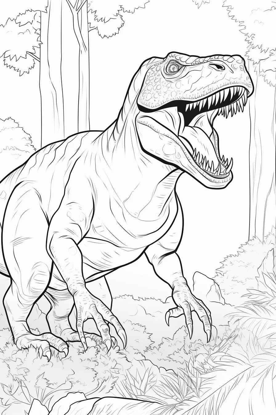 Ferocious T-Rex Coloring Pages Printable 15