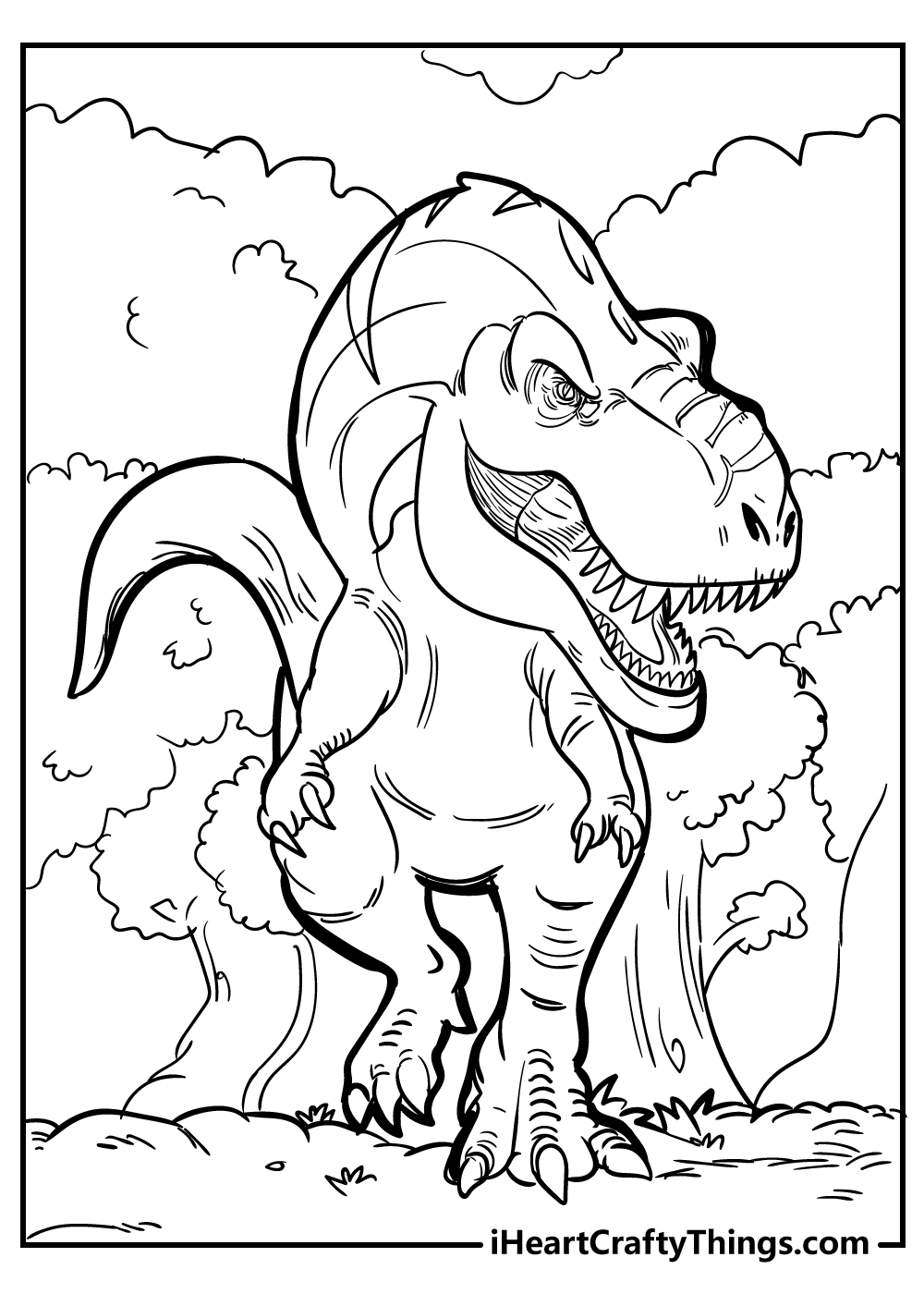 Ferocious T-Rex Coloring Pages Printable 3