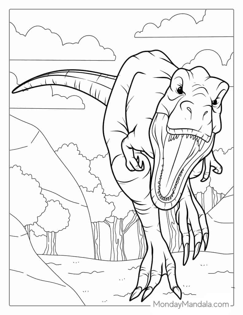 Ferocious T-Rex Coloring Pages Printable 8