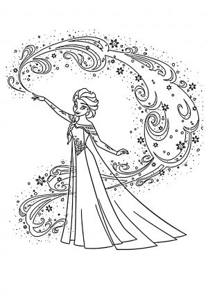 Magical Elsa Coloring Pages Printable 12