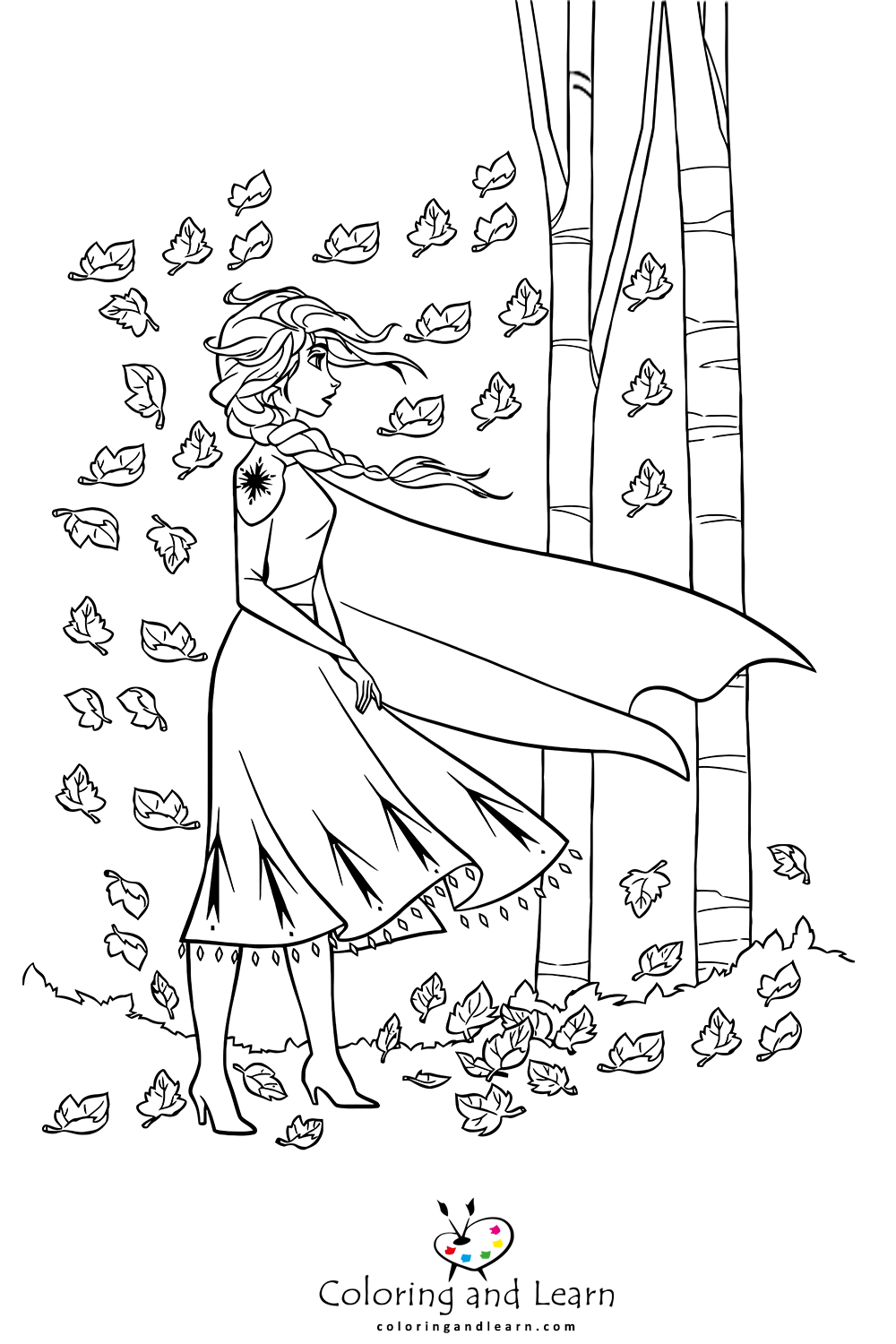 Magical Elsa Coloring Pages Printable 15