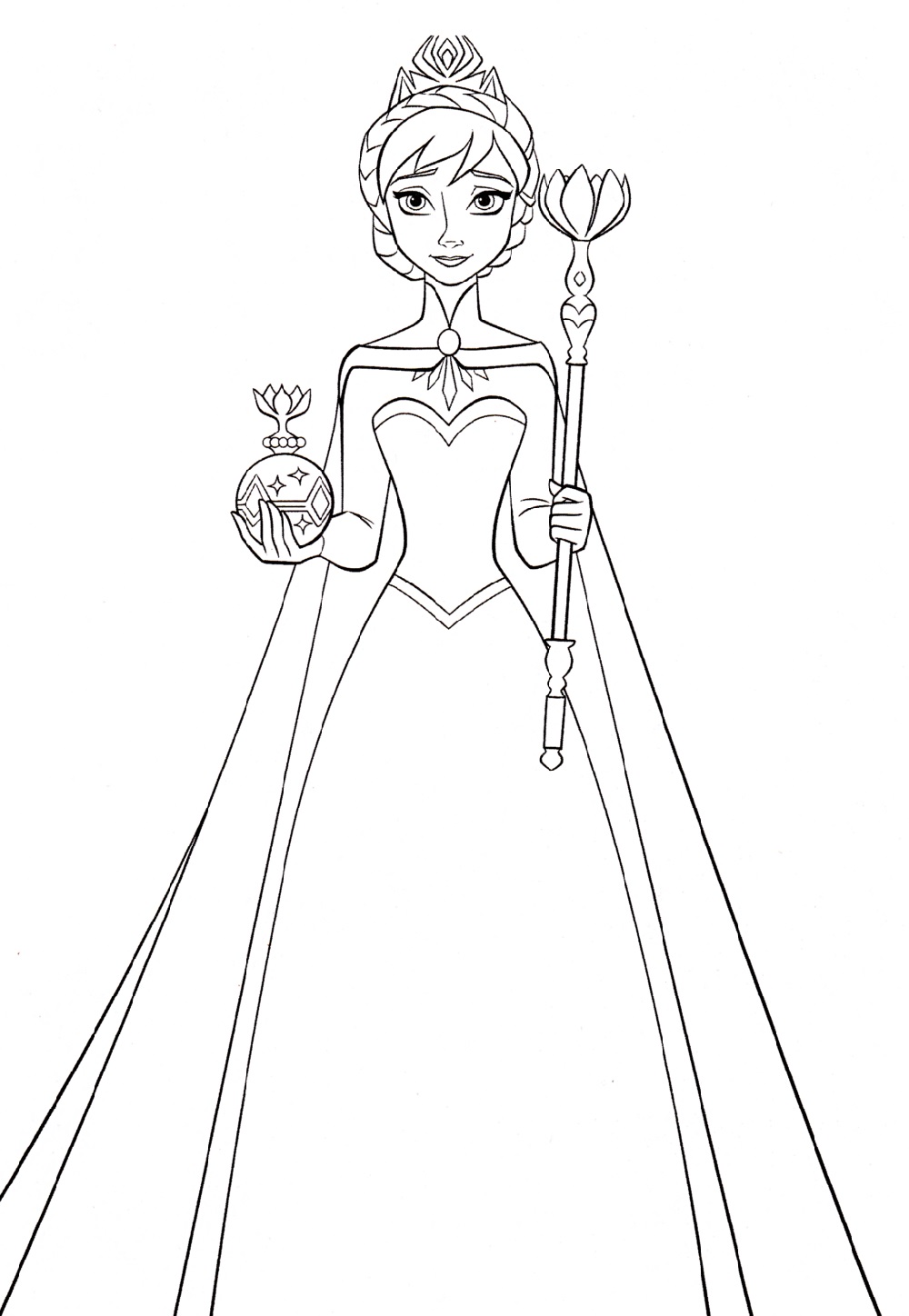 Magical Elsa Coloring Pages Printable 2