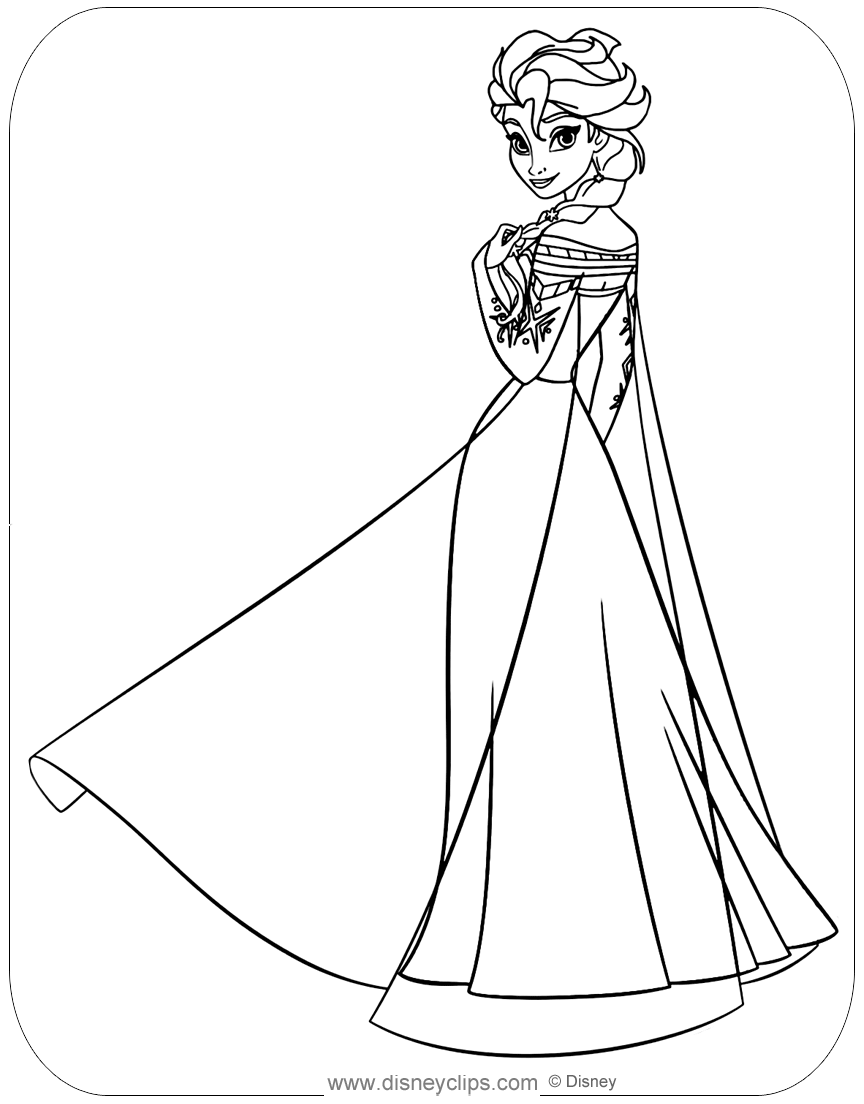 Magical Elsa Coloring Pages Printable 23