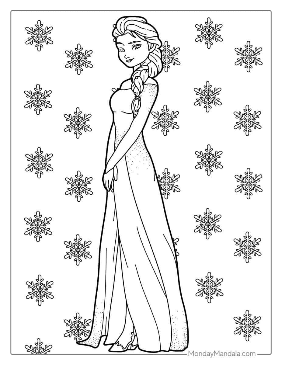 Magical Elsa Coloring Pages Printable 25