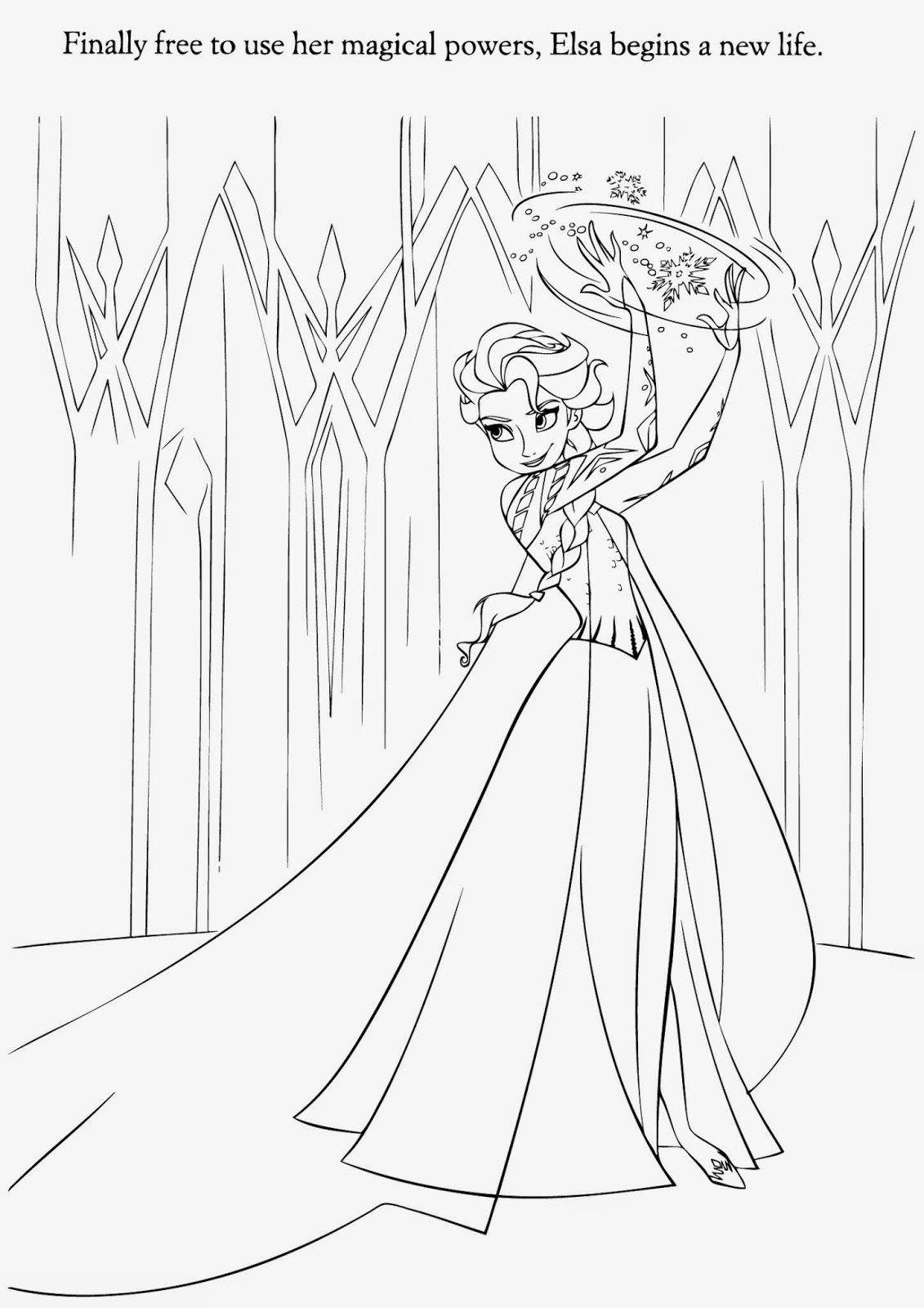 Magical Elsa Coloring Pages Printable 31