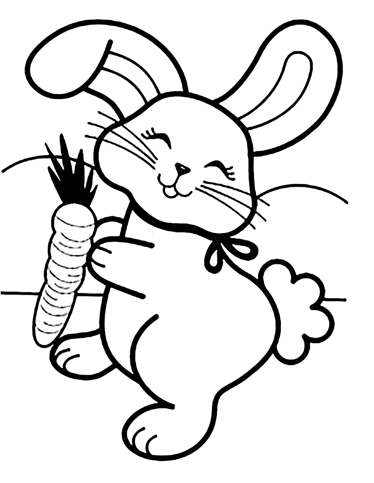 Playful Rabbit Coloring Pages Printable 1