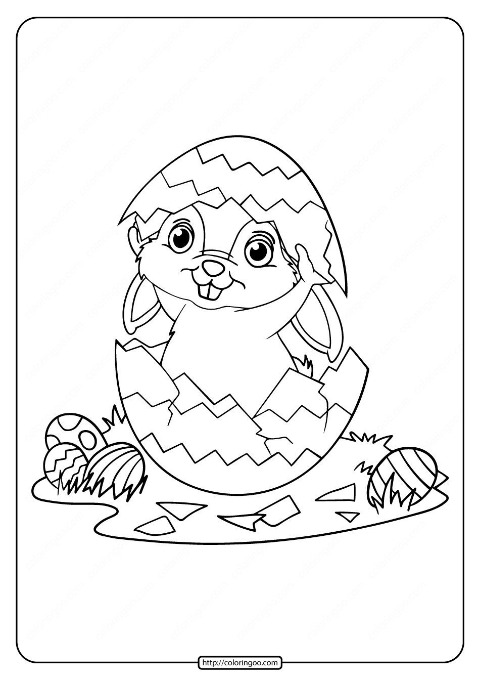 Playful Rabbit Coloring Pages Printable 14