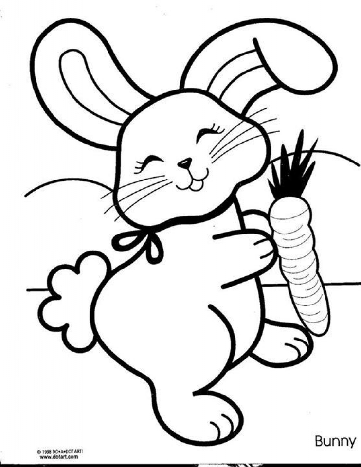 Playful Rabbit Coloring Pages Printable 3