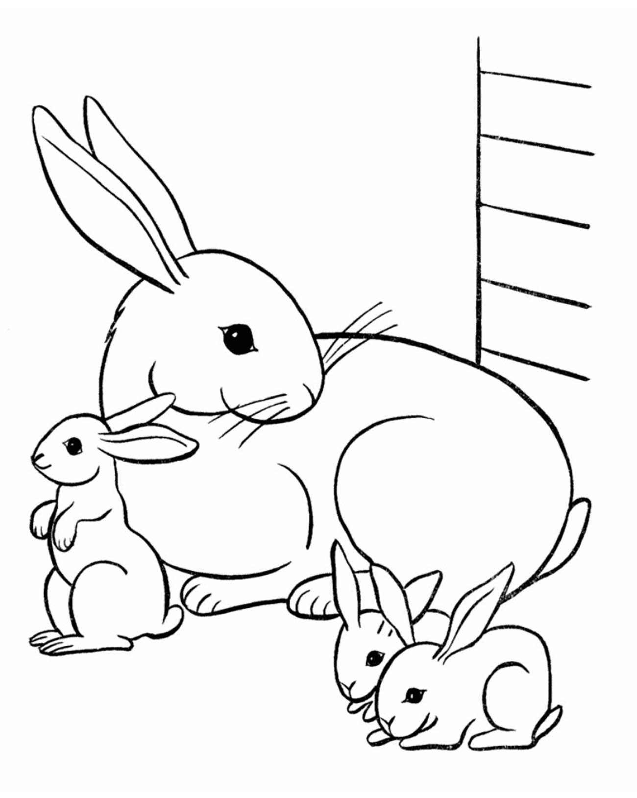 Playful Rabbit Coloring Pages Printable 35