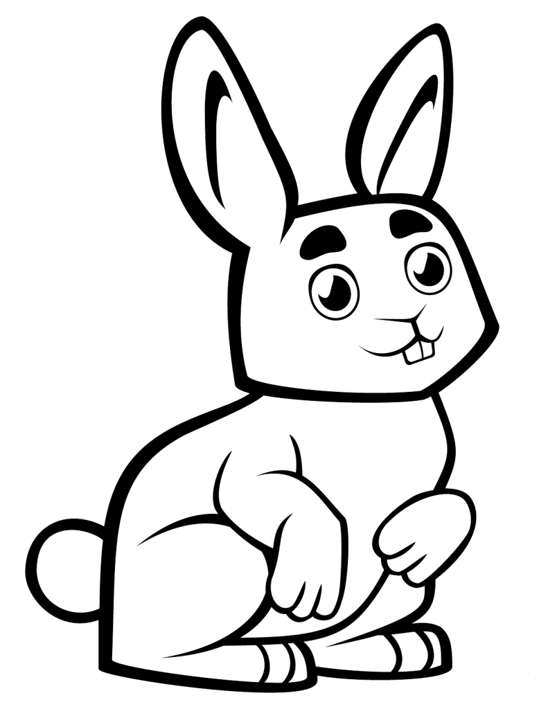 Playful Rabbit Coloring Pages Printable 8