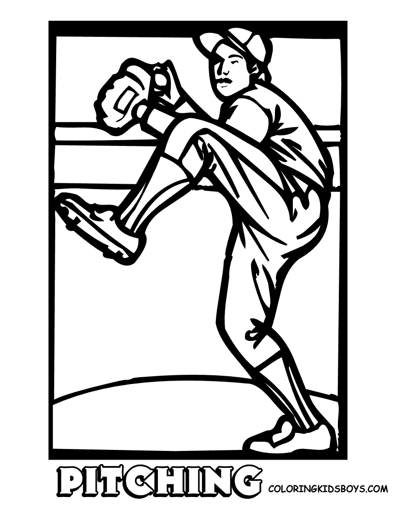 Sporty Baseball Coloring Pages Printable 1