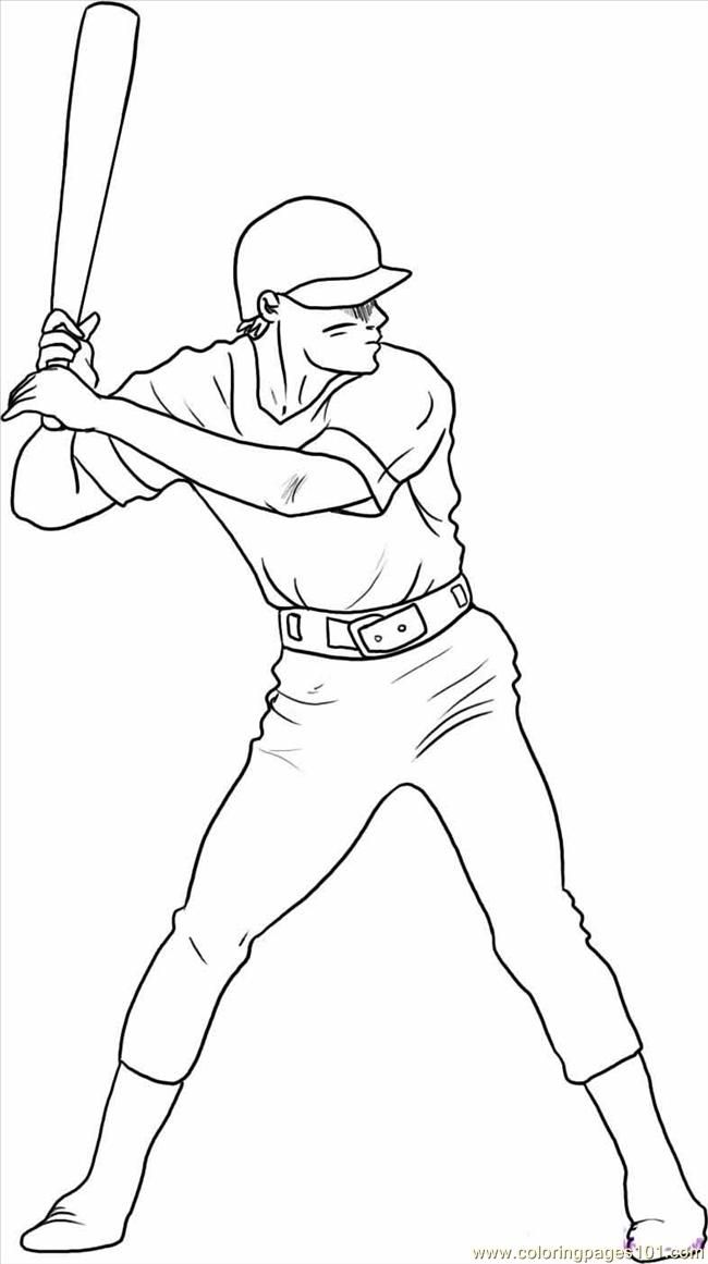 Sporty Baseball Coloring Pages Printable 12