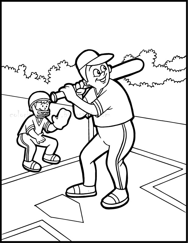 Sporty Baseball Coloring Pages Printable 14