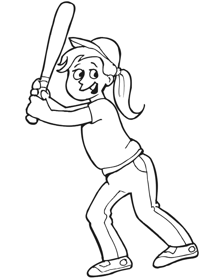 Sporty Baseball Coloring Pages Printable 15