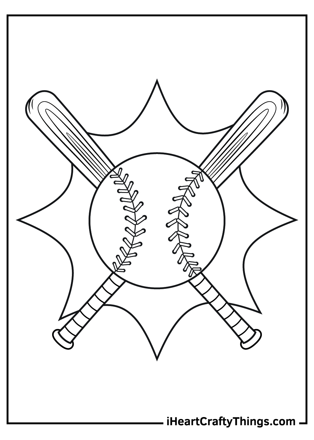 Sporty Baseball Coloring Pages Printable 2