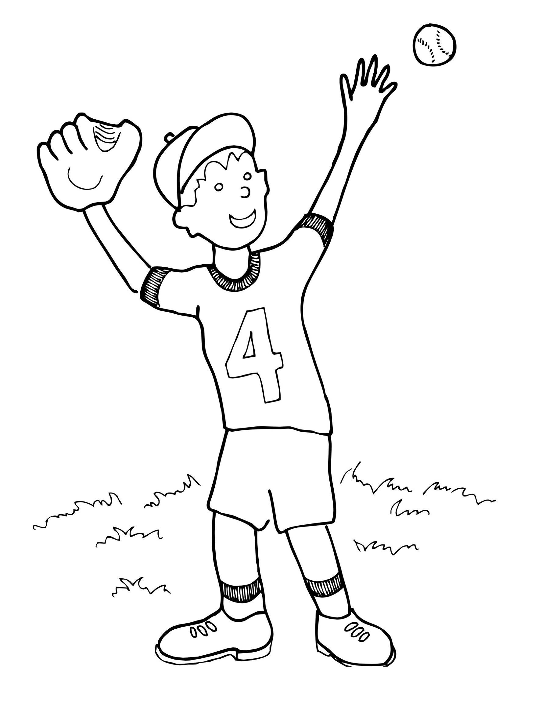 Sporty Baseball Coloring Pages Printable 20