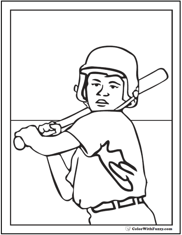 Sporty Baseball Coloring Pages Printable 22