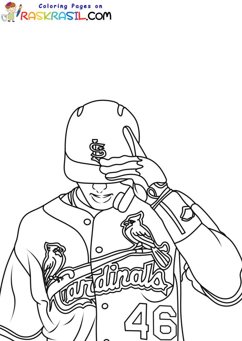 Sporty Baseball Coloring Pages Printable 23