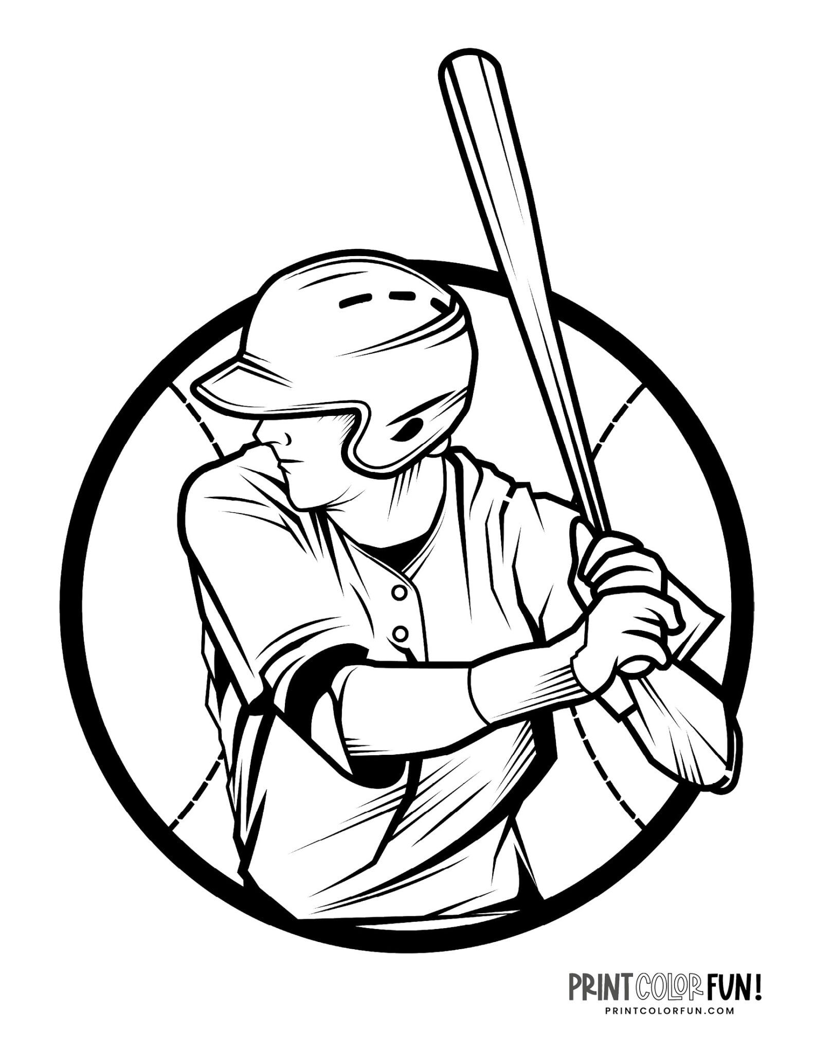 Sporty Baseball Coloring Pages Printable 26