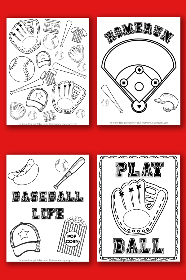 Sporty Baseball Coloring Pages Printable 33