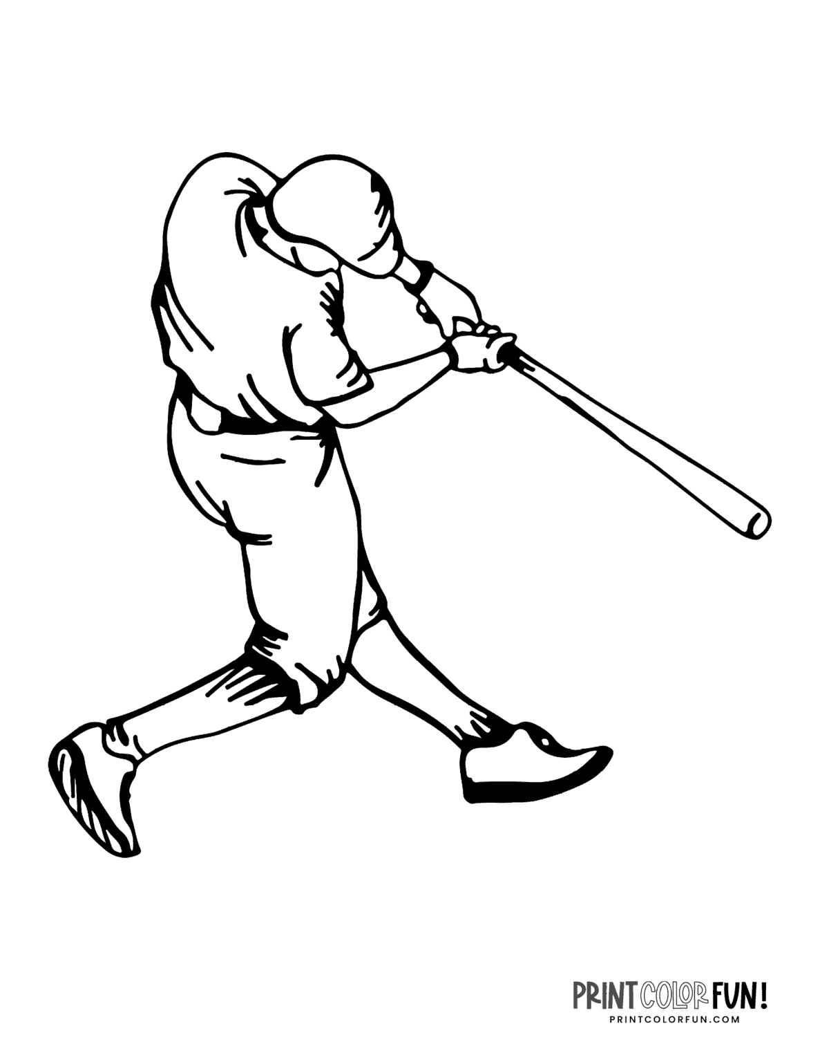 Sporty Baseball Coloring Pages Printable 35