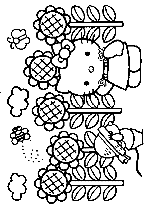 Sweet Hello Kitty Coloring Pages Printable 11