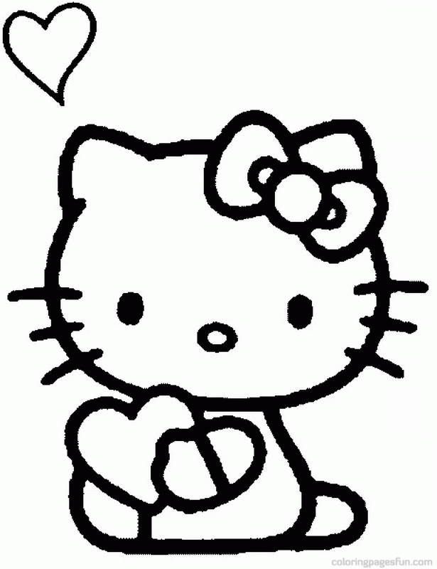 Sweet Hello Kitty Coloring Pages Printable 12