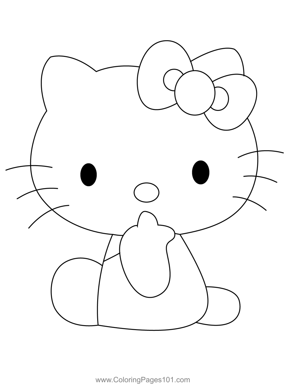 Sweet Hello Kitty Coloring Pages Printable 15