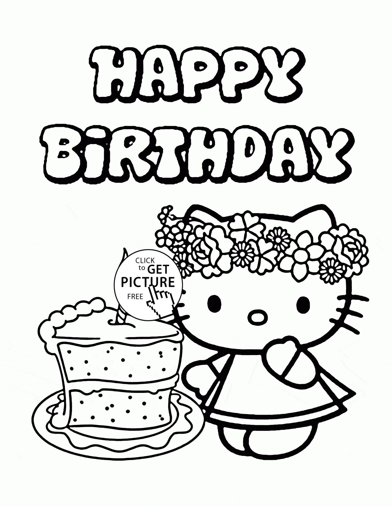 Sweet Hello Kitty Coloring Pages Printable 2