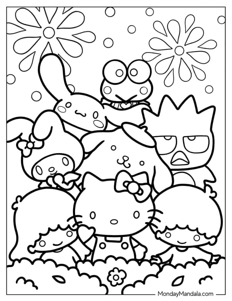 Sweet Hello Kitty Coloring Pages Printable 22