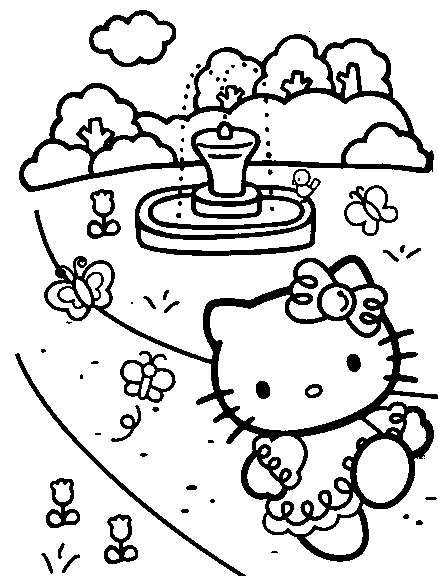 Sweet Hello Kitty Coloring Pages Printable 24