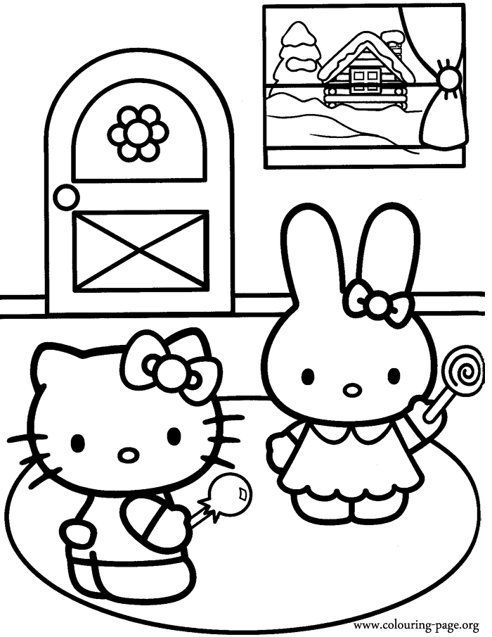 Sweet Hello Kitty Coloring Pages Printable 25