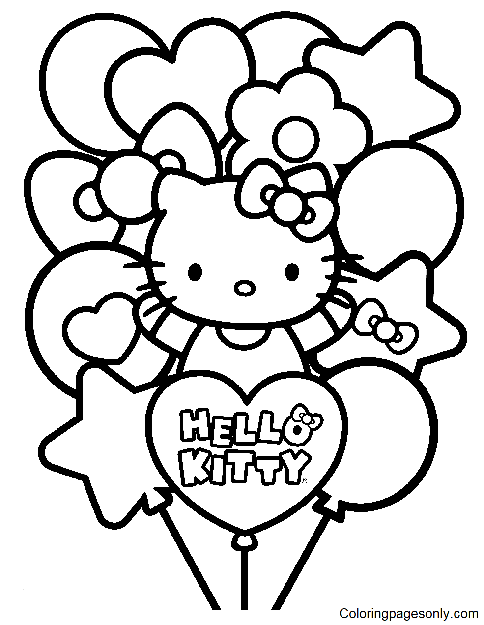 Sweet Hello Kitty Coloring Pages Printable 27