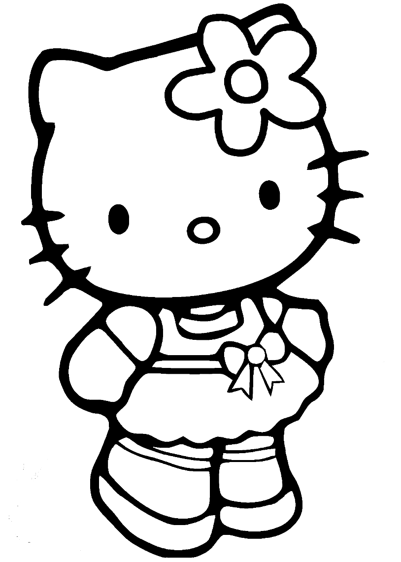 Sweet Hello Kitty Coloring Pages Printable 33